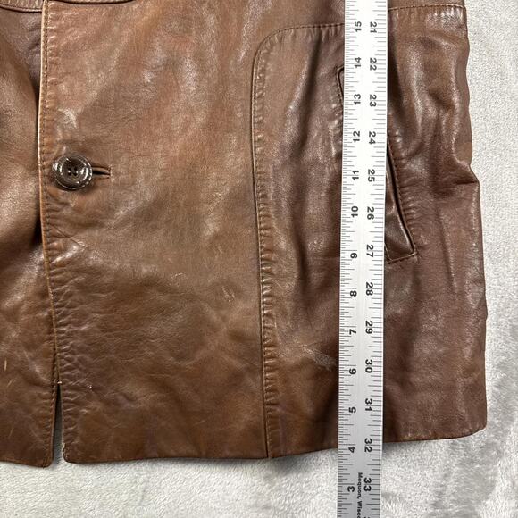Vintage 70’s Imperial Leather and Sportswear Genuin Leather Jacket Coat Size 50 - Picture 6 of 8
